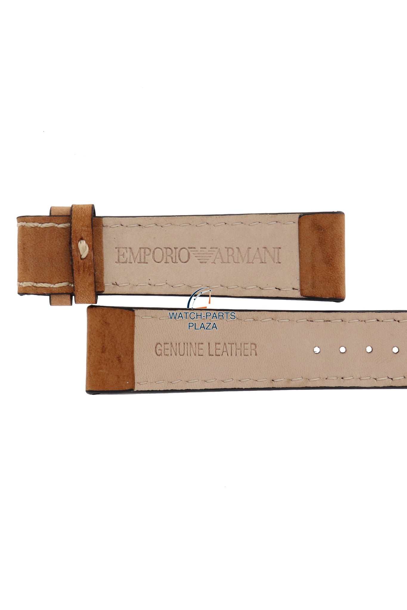 Watch Band AR5324 Emporio Armani brown leather strap 20mm - without clasp - Watch Plaza