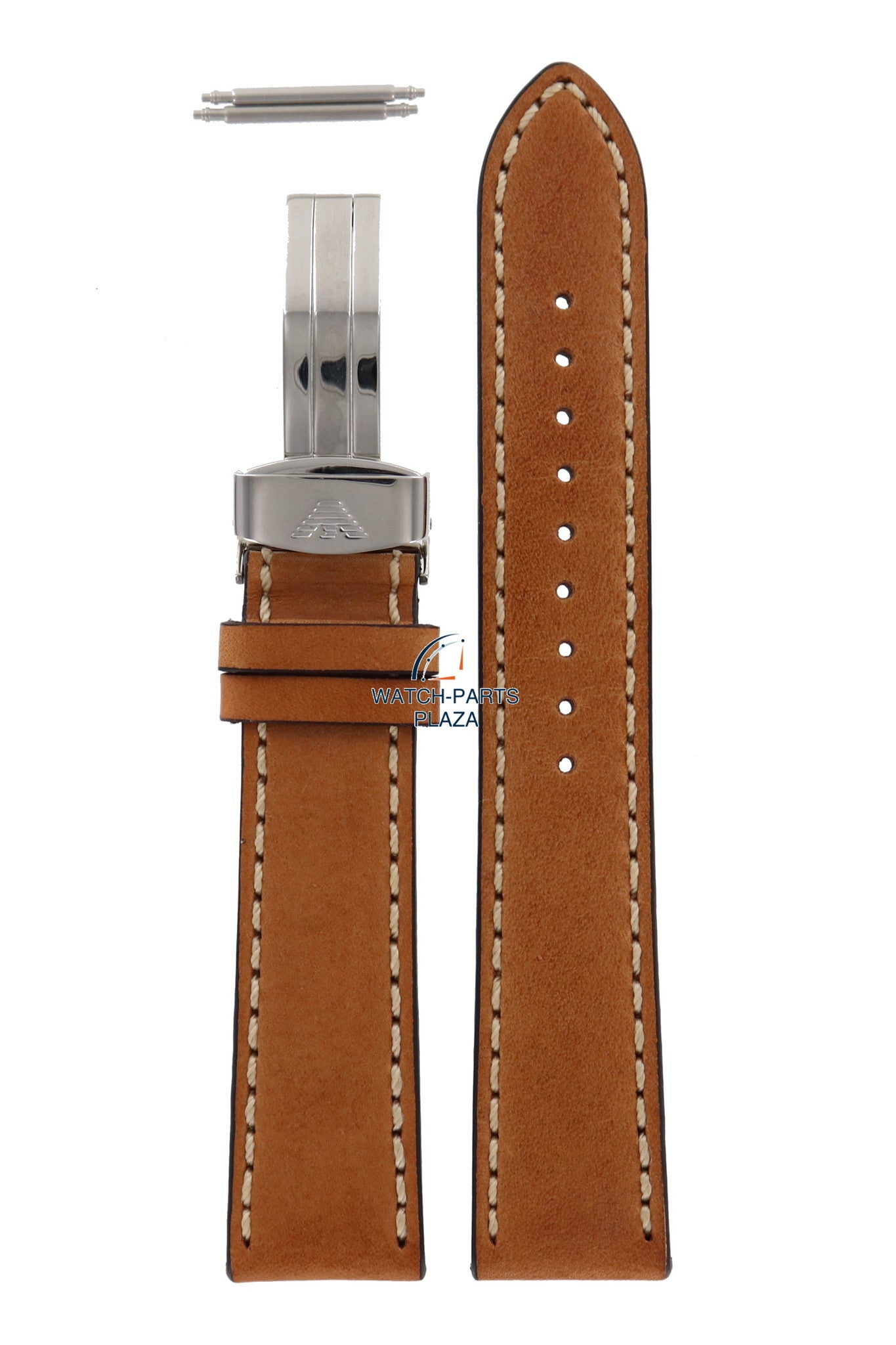 Watch Band AR5324 Emporio Armani tan leather strap 20mm brown - Watch Plaza