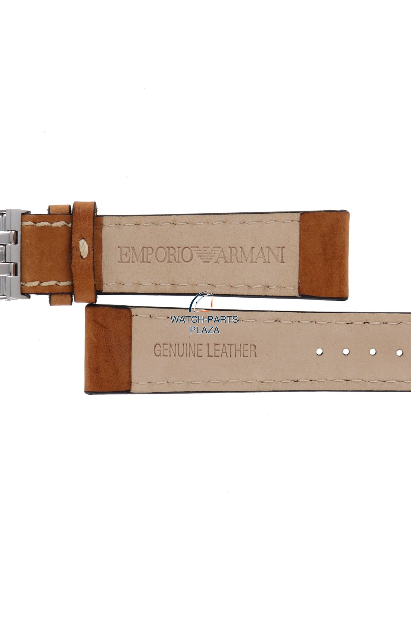 Watch Band AR5324 Emporio Armani tan leather strap 20mm brown - Watch Plaza