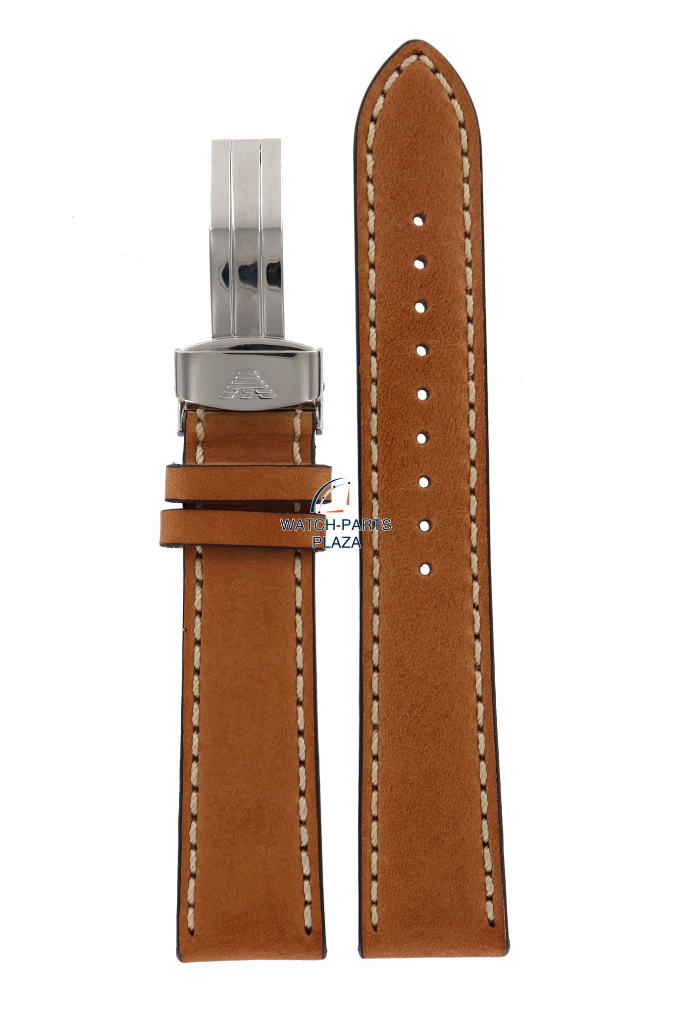 Watch Band AR5324 Emporio Armani tan leather strap 20mm brown - Watch Plaza