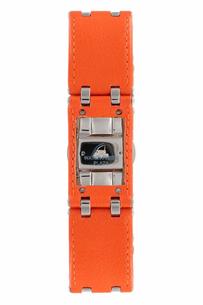 Watch Band AR5498 Emporio Armani Orange Leather Strap 22mm - Watch Plaza