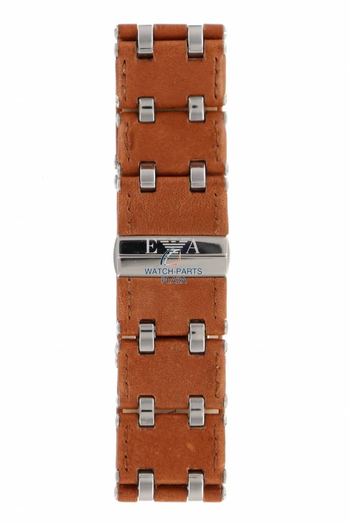 Watch Band AR5499 Emporio Armani Brown Leather Strap 22mm - Watch Plaza