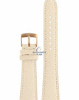 Watch Band AR5697 Emporio Armani White Leather Strap 20mm Embossed - Watch Plaza