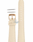 Watch Band AR5697 Emporio Armani White Leather Strap 20mm Embossed - Watch Plaza