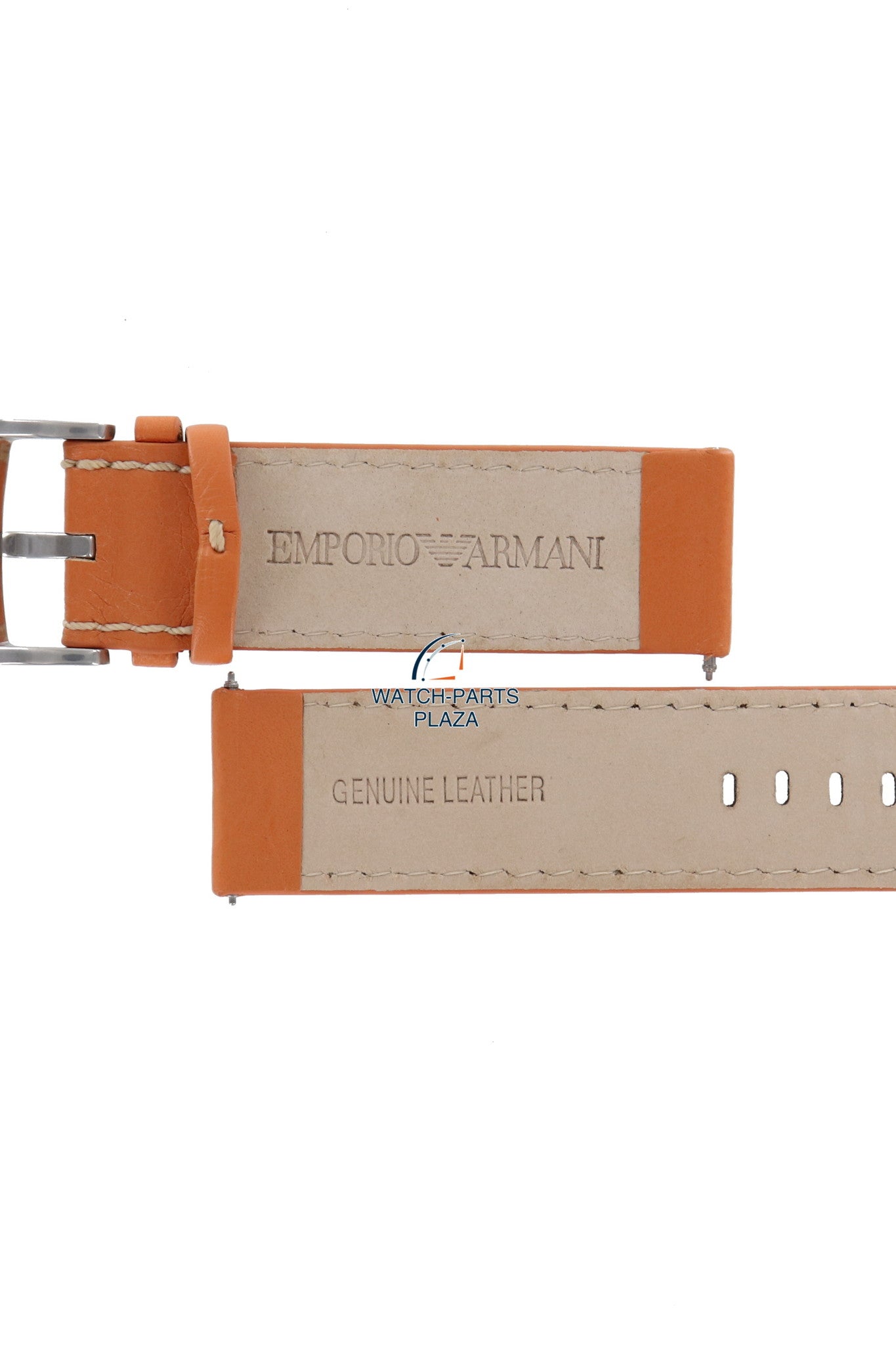 Watch Band AR5814 Emporio Armani orange leather strap 23mm original XL - series - Watch Plaza