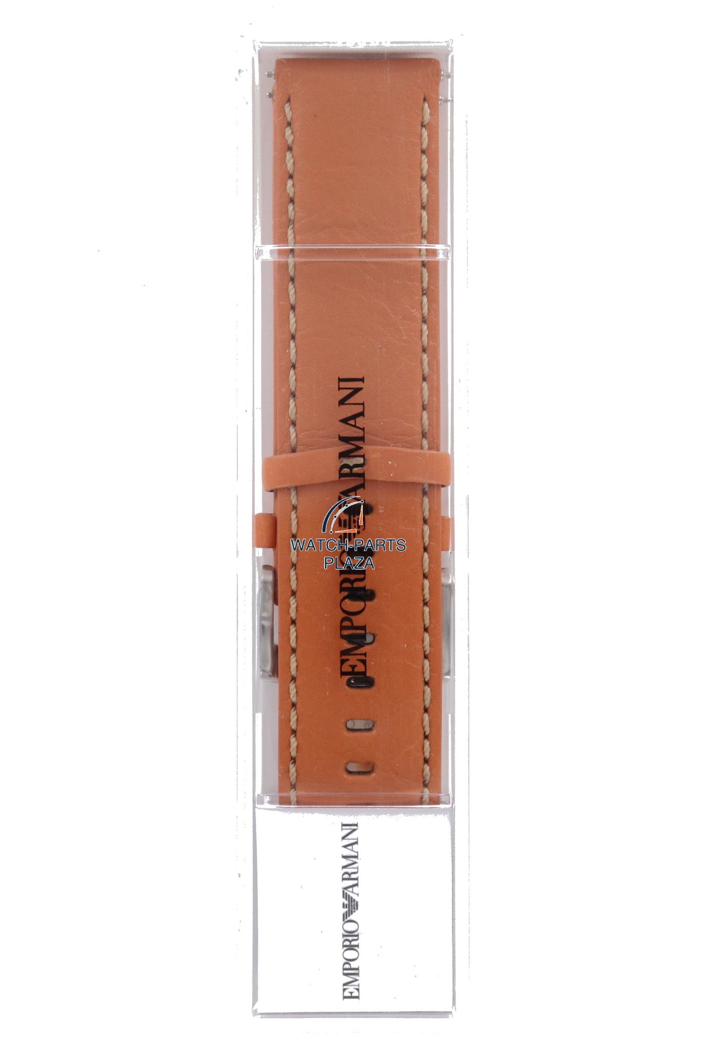 Watch Band AR5814 Emporio Armani orange leather strap 23mm original XL - series - Watch Plaza