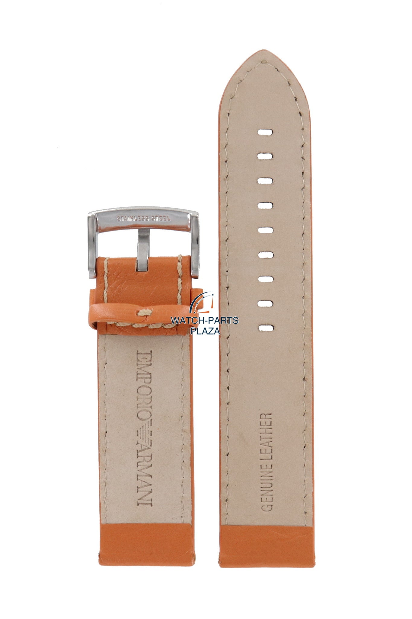 Watch Band AR5814 Emporio Armani orange leather strap 23mm original XL - series - Watch Plaza