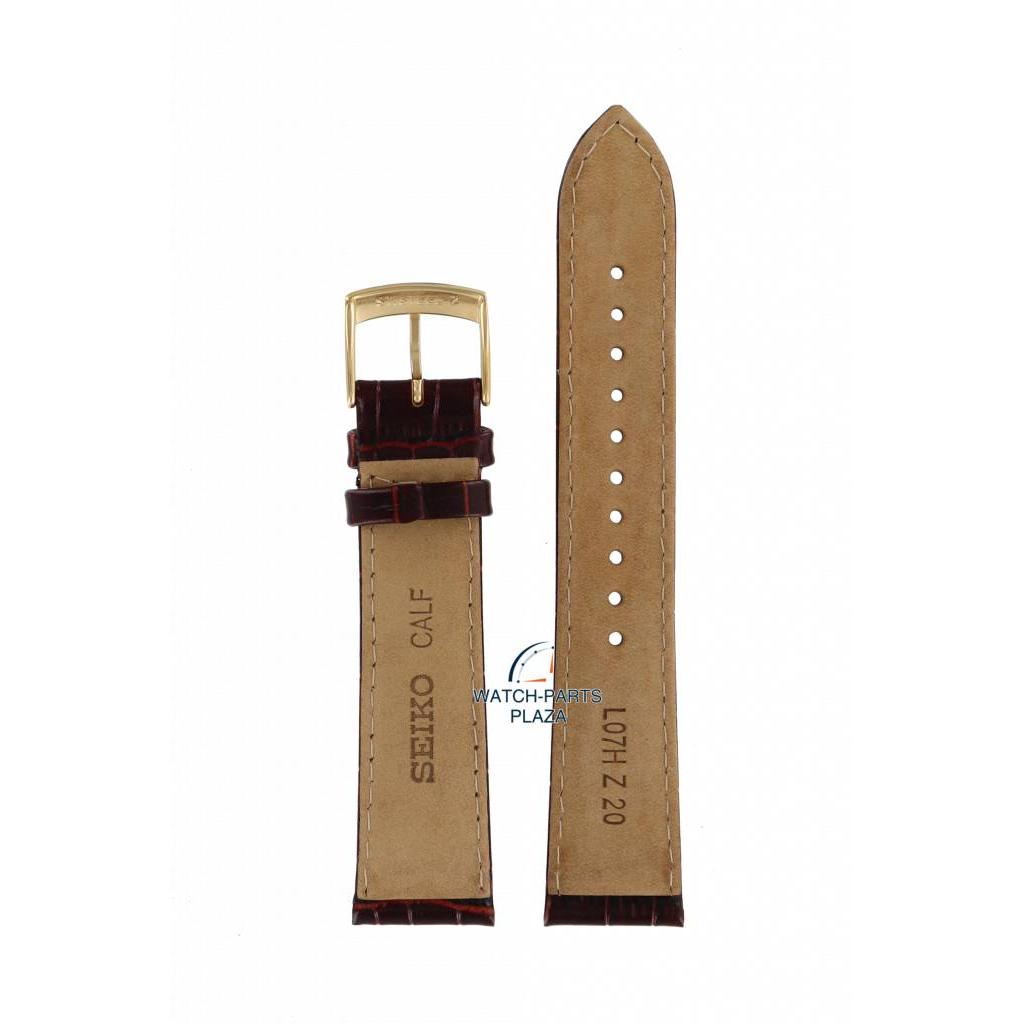 Watch Band Brown Leather for Seiko SRP770 / SRPA28 Strap 4R35 - 00P0 / 00Z0 20mm Gold Buckle - Watch Plaza