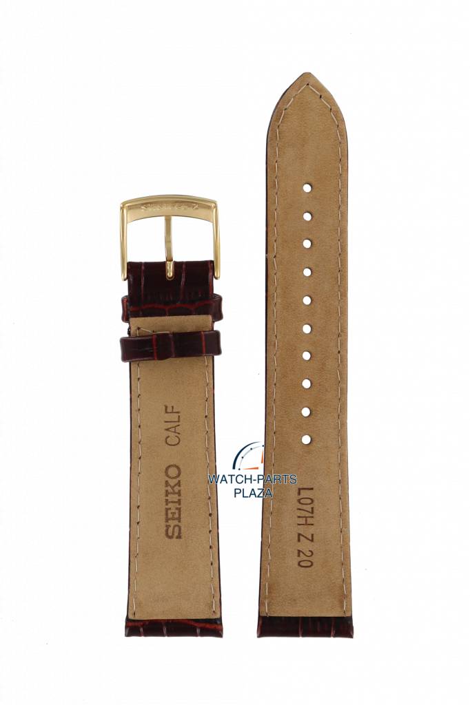 Watch Band Brown Leather for Seiko SRP770 / SRPA28 Strap 4R35 - 00P0 / 00Z0 20mm Gold Buckle - Watch Plaza