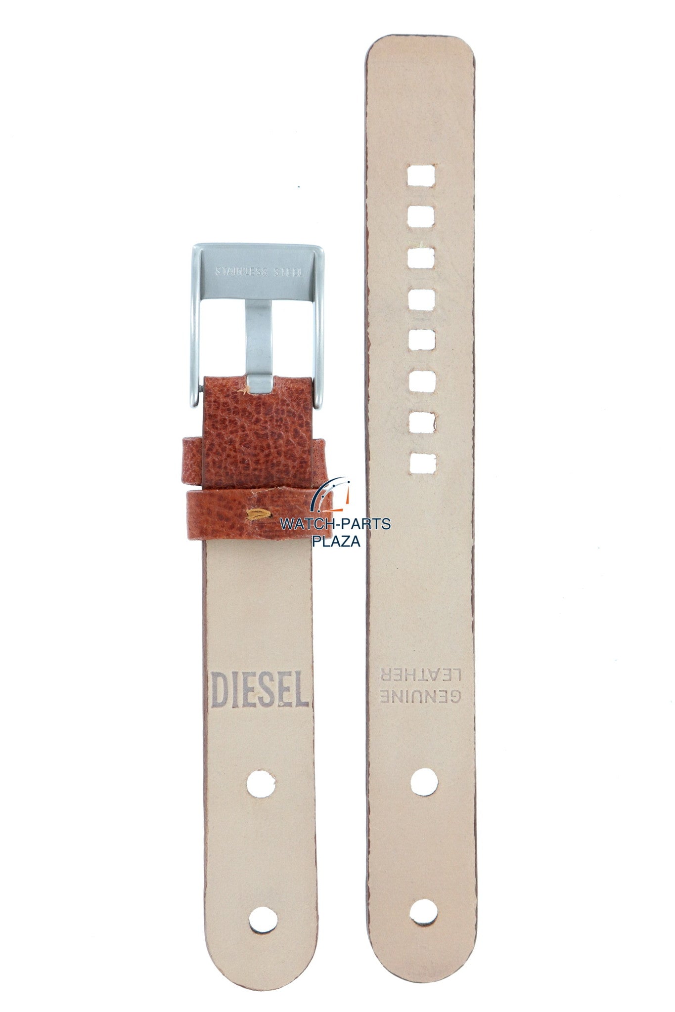 Watch Band Diesel DZ1008 brown leather strap 16mm original - Watch Plaza