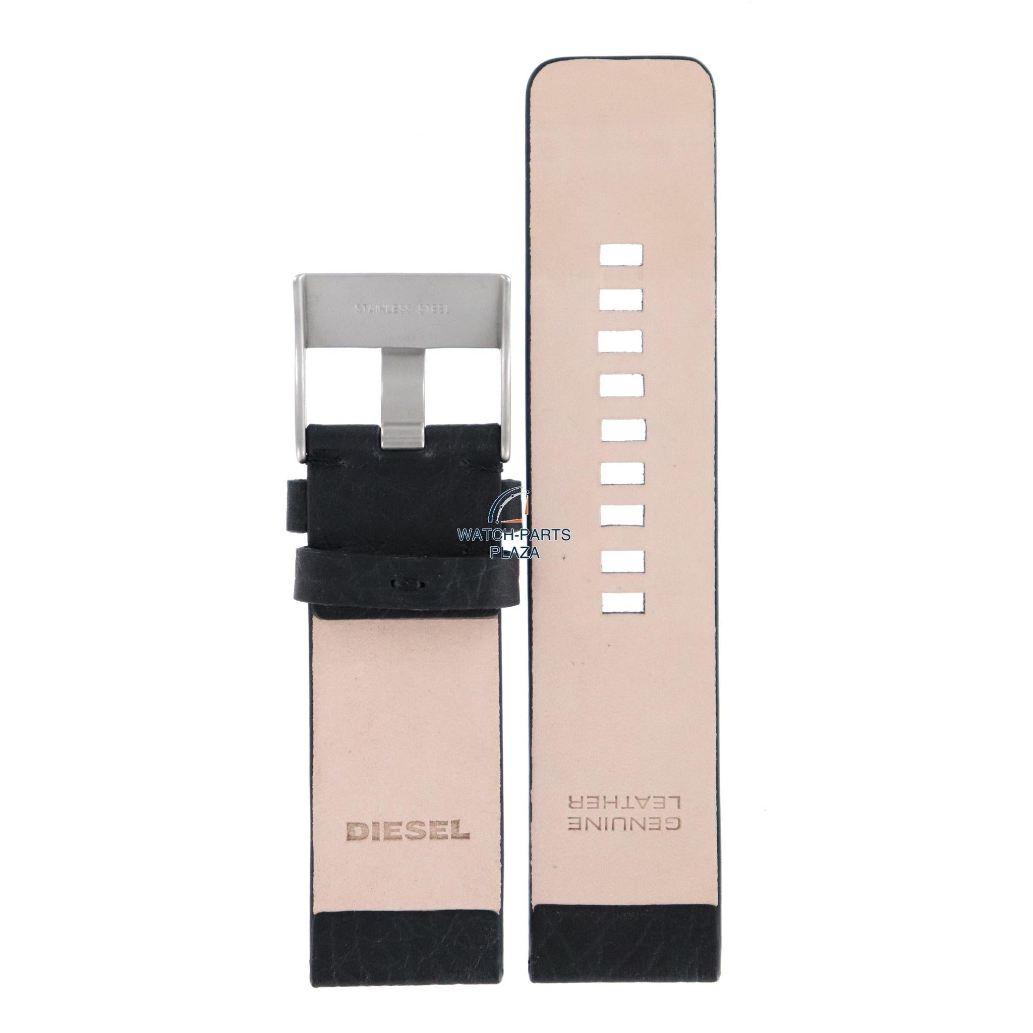 Watch Band Diesel DZ1055 black leather strap 26mm original - Watch Plaza