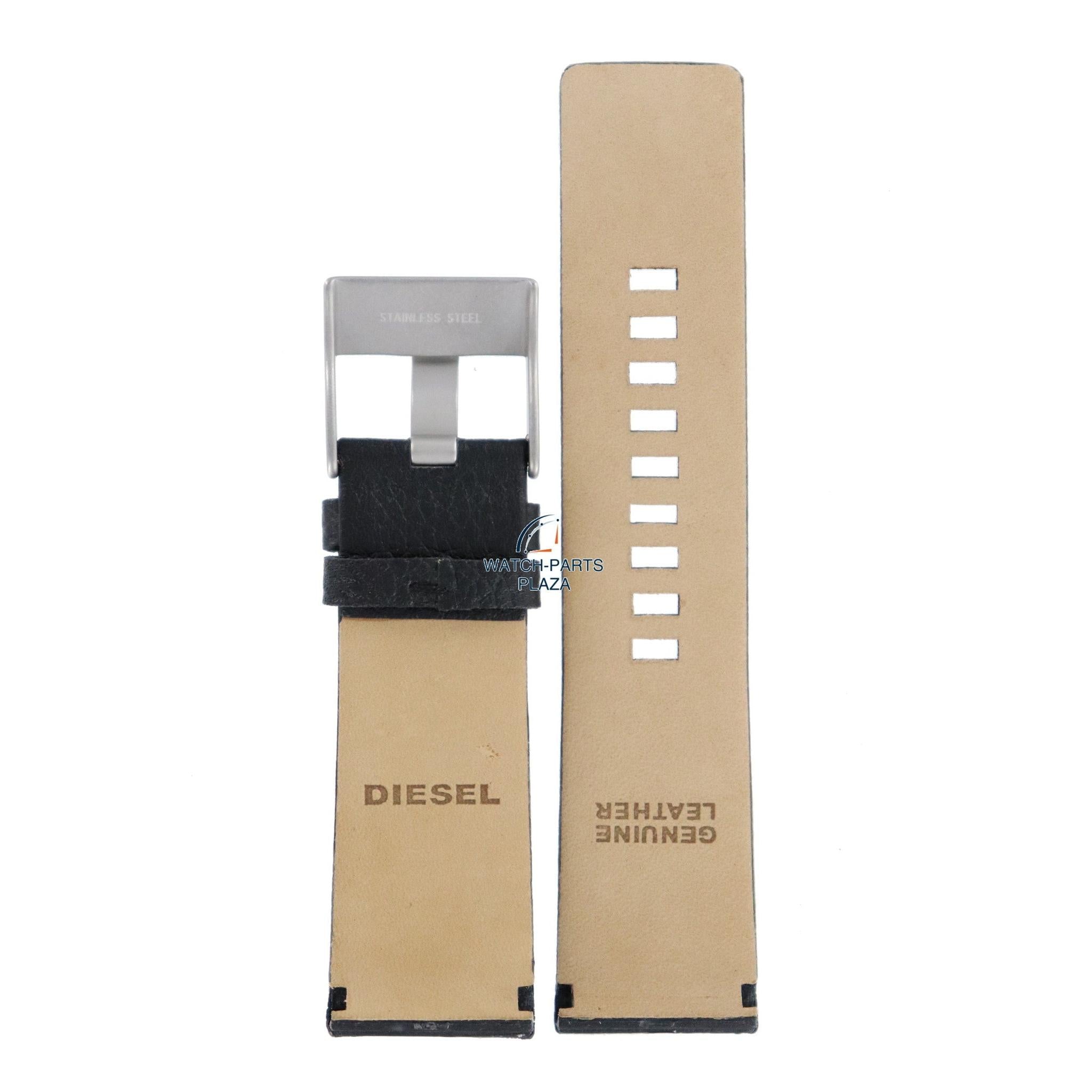 Watch Band Diesel DZ1117 black leather strap 26mm original - Watch Plaza