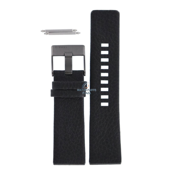 Watch Band Diesel DZ1187 black leather strap 26mm genuine black buckle - Watch Plaza