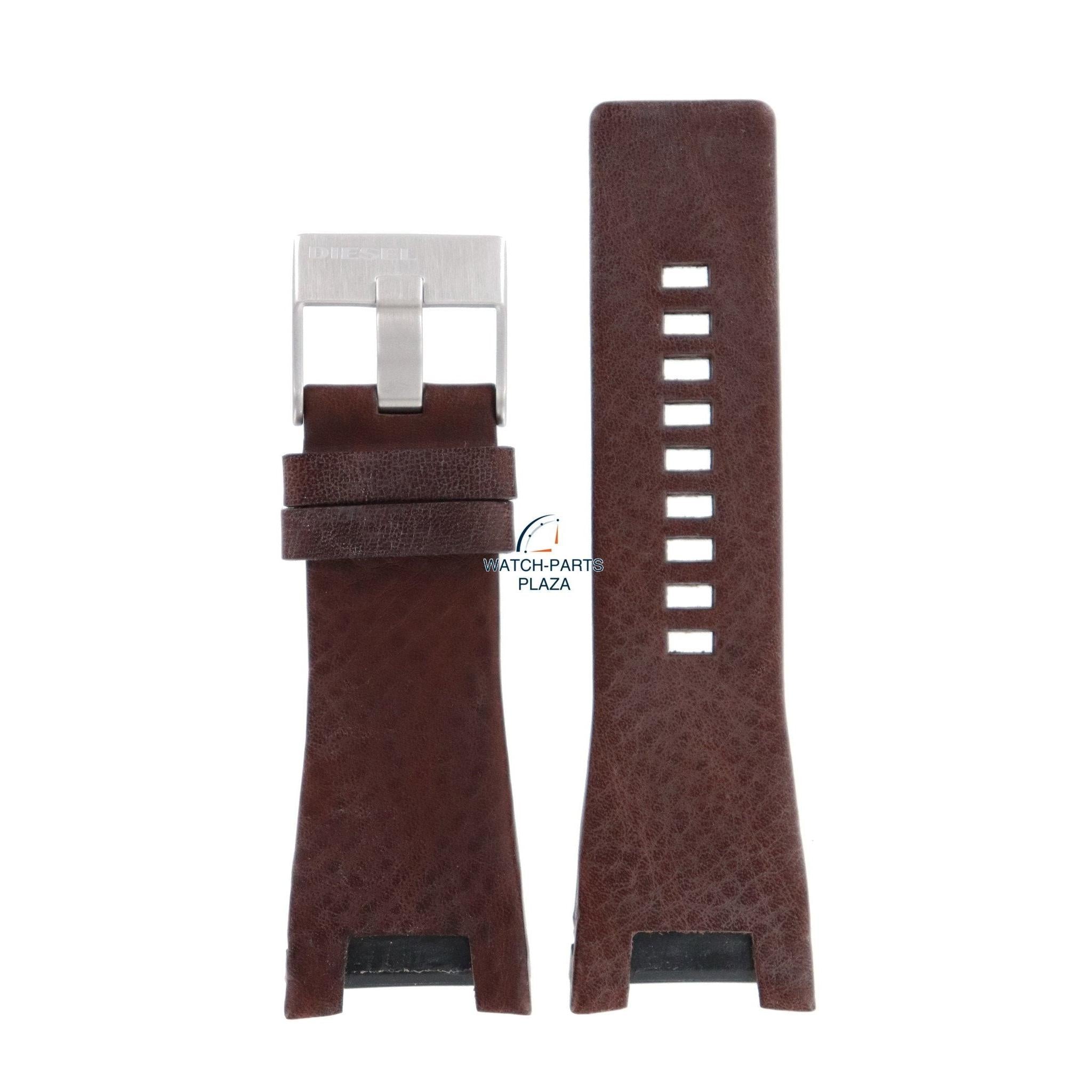 Watch Band Diesel DZ1273 brown leather strap 32mm Bugout original - Watch Plaza