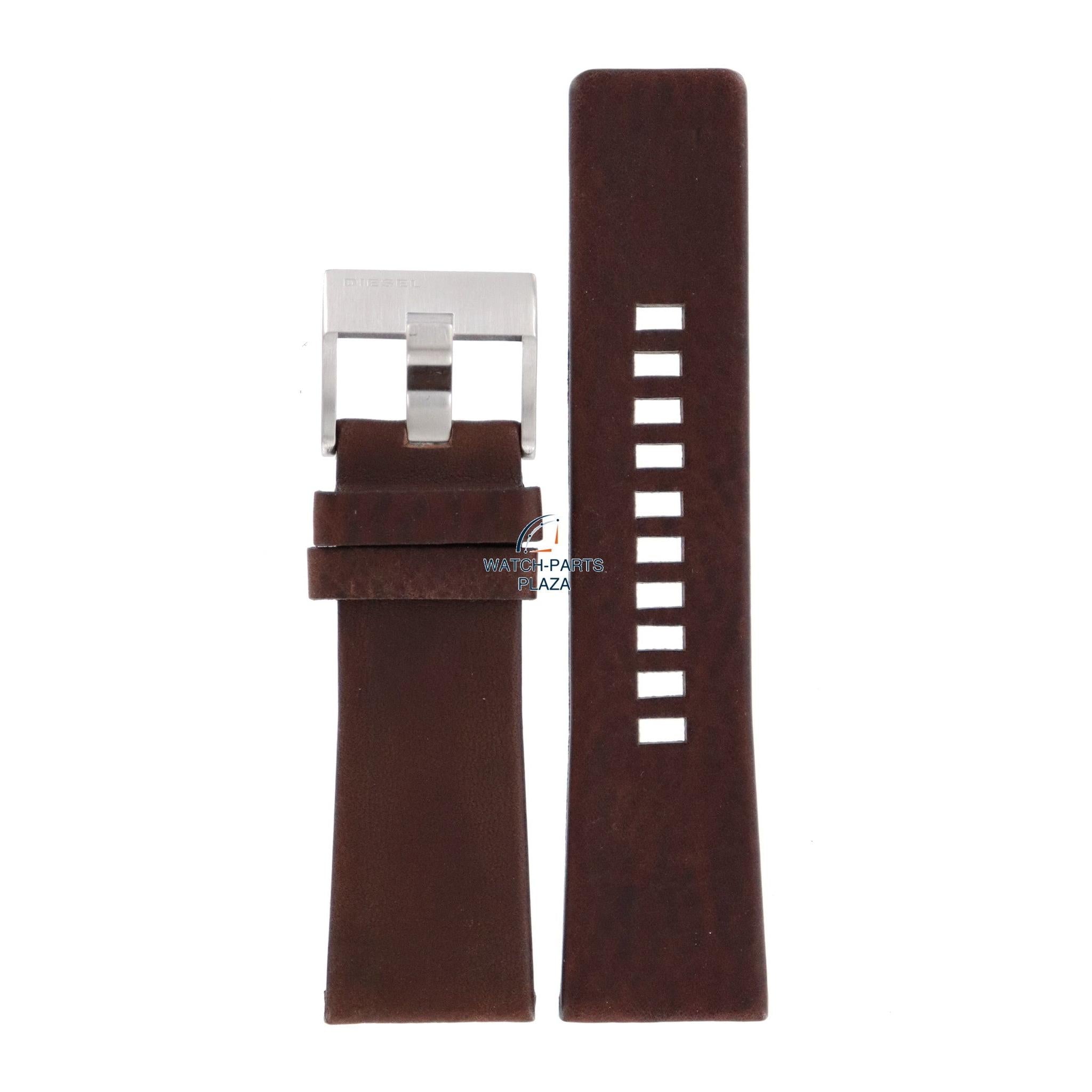 Watch Band Diesel DZ1399 brown leather strap 27mm Master Chief original - Watch Plaza