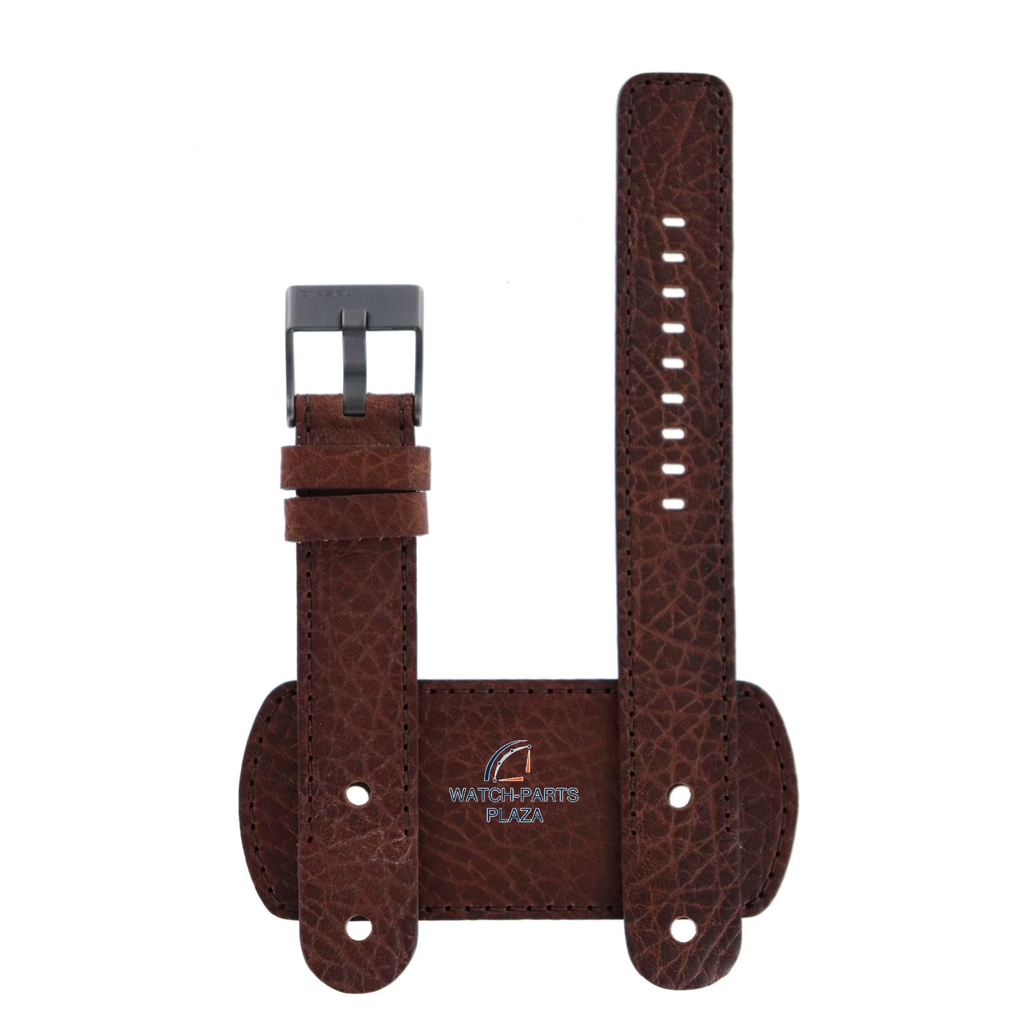 Watch Band Diesel DZ2080 brown cuff leather strap 20mm genuine - Watch Plaza
