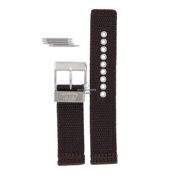 Watch Band Diesel DZ2118 brown military strap 22mm original canvas - Watch Plaza