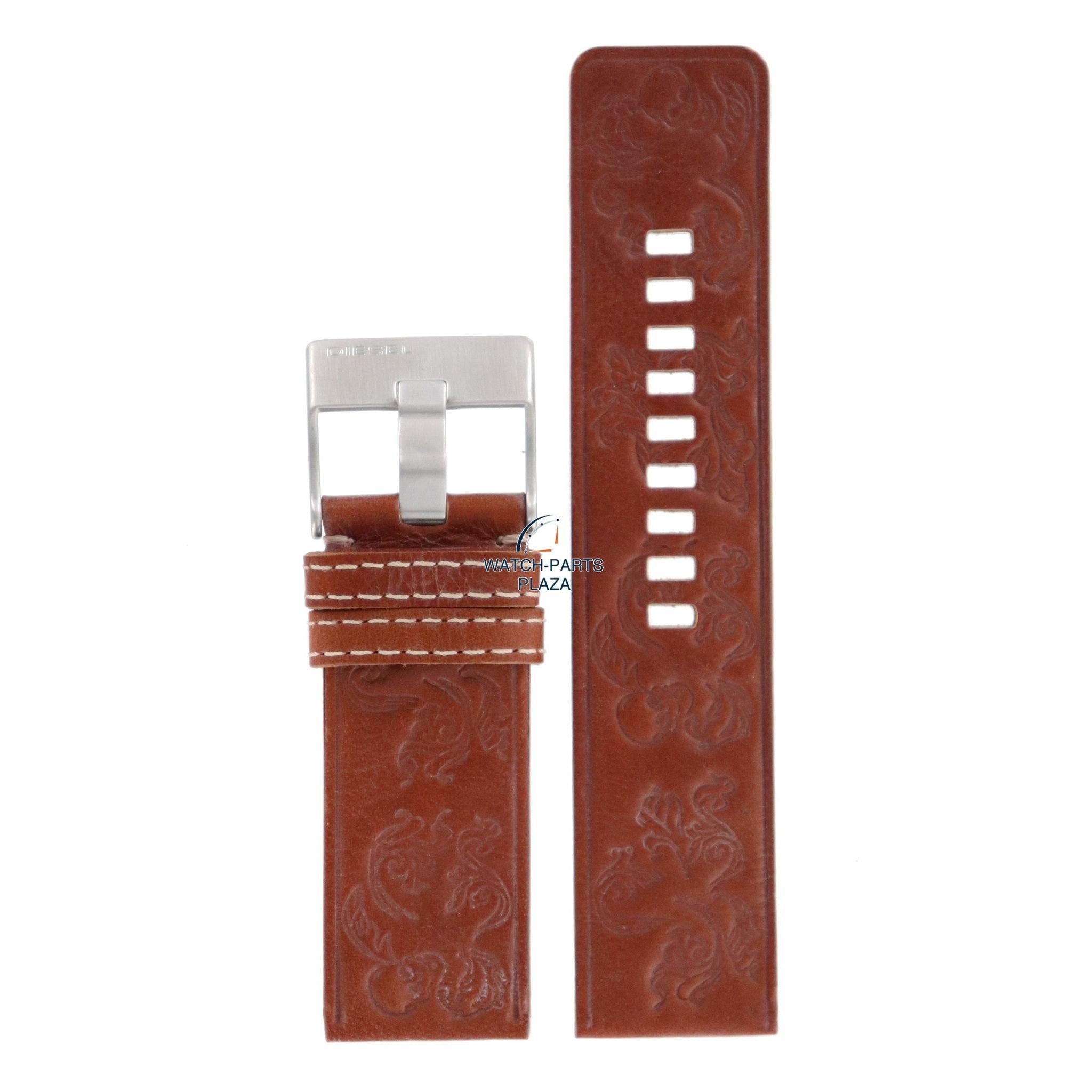 Watch Band Diesel DZ2137 light brown leather strap 26mm original - Watch Plaza
