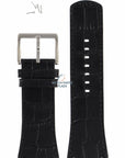 Watch Band DKNY Essentials NY3369 Black Leather Strap 30mm Embossed - Watch Plaza