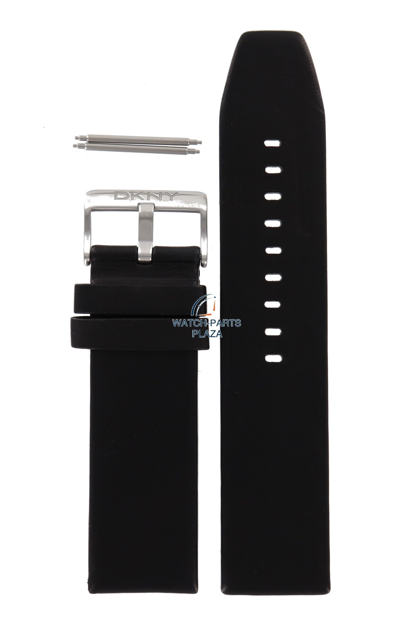 Watch Band DKNY NY2020 black leather strap 24mm genuine - Watch Plaza