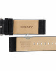 Watch Band DKNY NY3396 Embossed Genuine Leather Black Strap 24mm - Watch Plaza