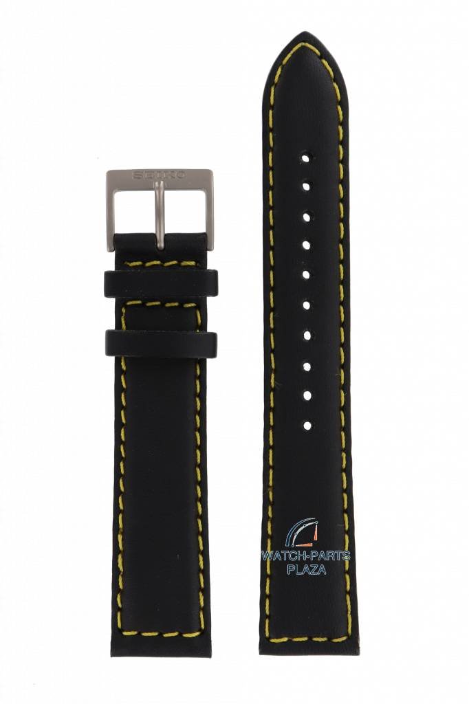 Watch Band for Seiko 7N42 - 0CB0 & 7T92 - 0ET0 / SN469, SGEB41P2 Black Leather - Watch Plaza