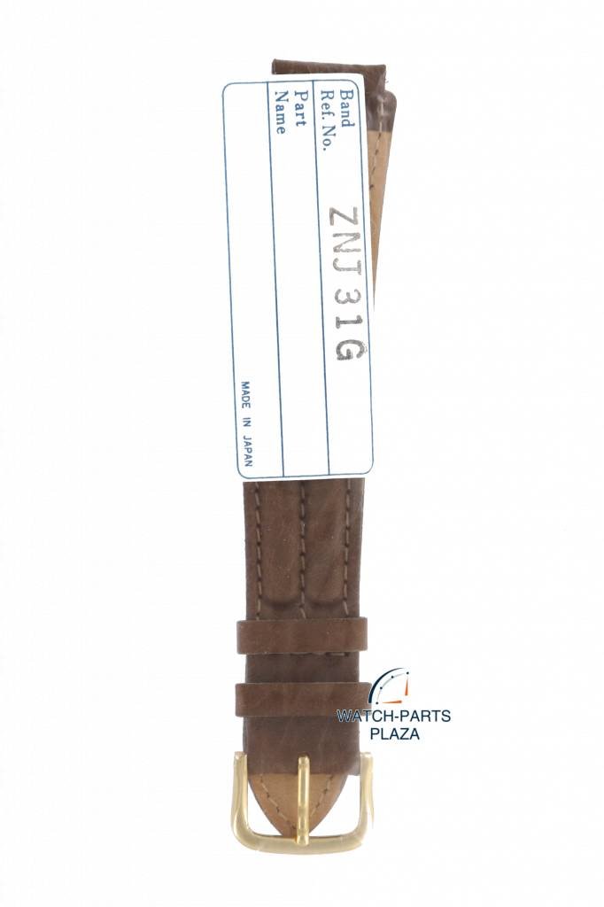 Watch Band for Seiko 8M25 - 7100, 5M22 - 6B00 Brown Leather Strap 17mm Moonphase SDT112 - Watch Plaza