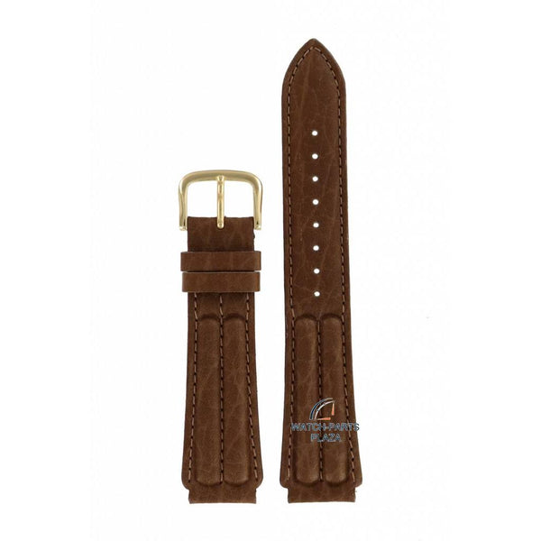Watch Band for Seiko 8M25 - 7100, 5M22 - 6B00 Brown Leather Strap 17mm Moonphase SDT112 - Watch Plaza