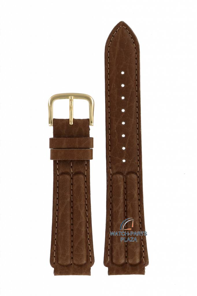 Watch Band for Seiko 8M25 - 7100, 5M22 - 6B00 Brown Leather Strap 17mm Moonphase SDT112 - Watch Plaza