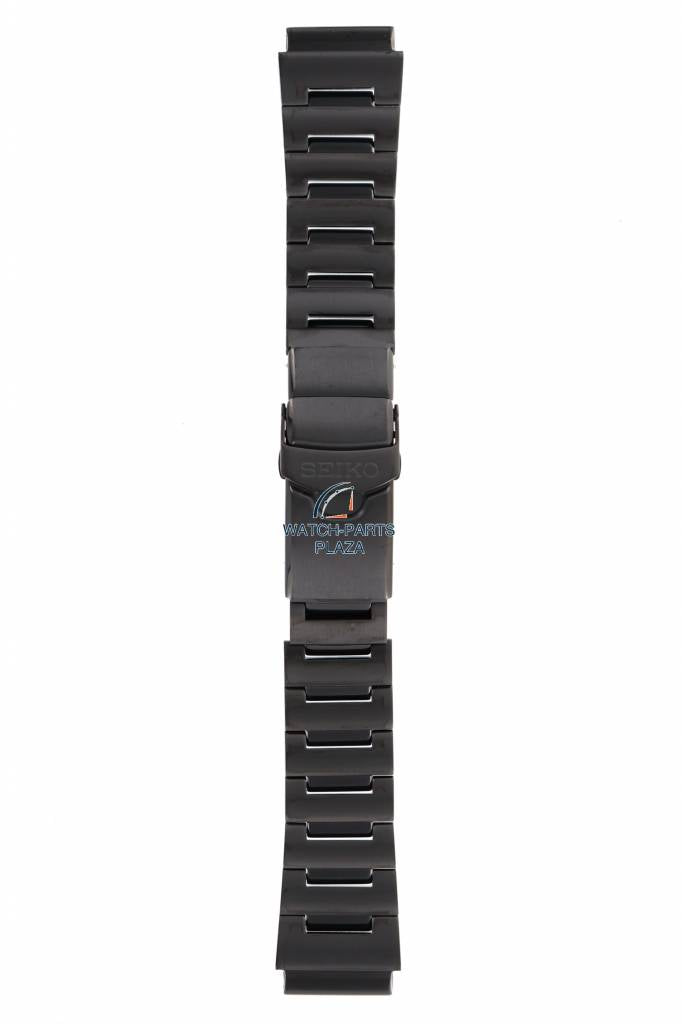 Watch Band for Seiko Monster 20mm black PVD Steel Bracelet 49X8 GGZ 4R36, 7S26 & 7S36 - Watch Plaza