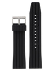 Watch Band for Seiko Solar SNE423, SSC213 Black Silicon Strap 24mm V176 - 0AA0 V157, V158 - Watch Plaza