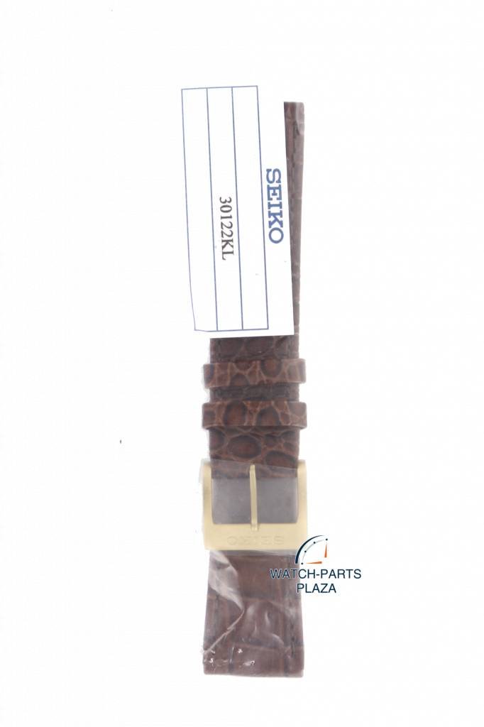 Watch Band for Seiko SRP024K1 Strap 4R15 - 00C0 Brown Croco Leather 30122 B 21 mm - Watch Plaza