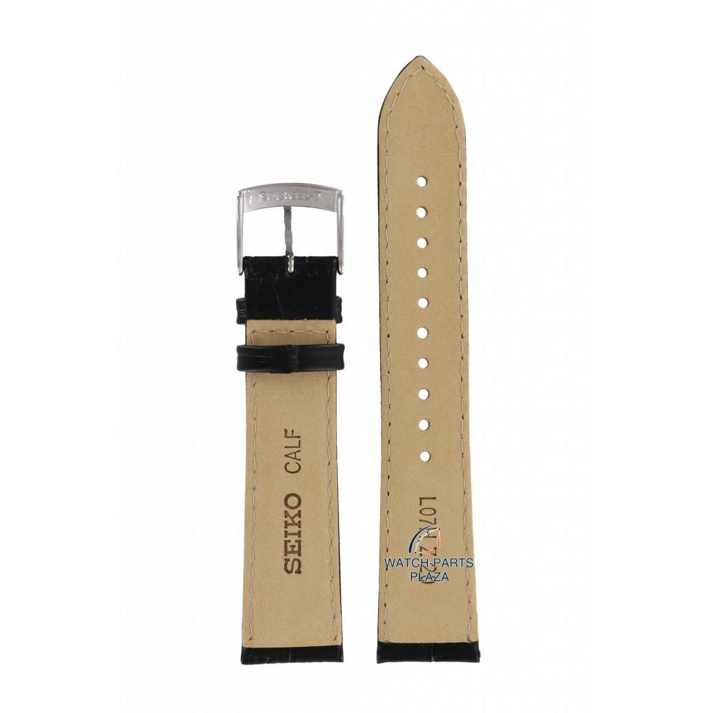 Watch Band for Seiko SRP769 / SRPA27 Black Leather Strap 4R35 - 00P0, 00Z0 Classic L07H - Watch Plaza