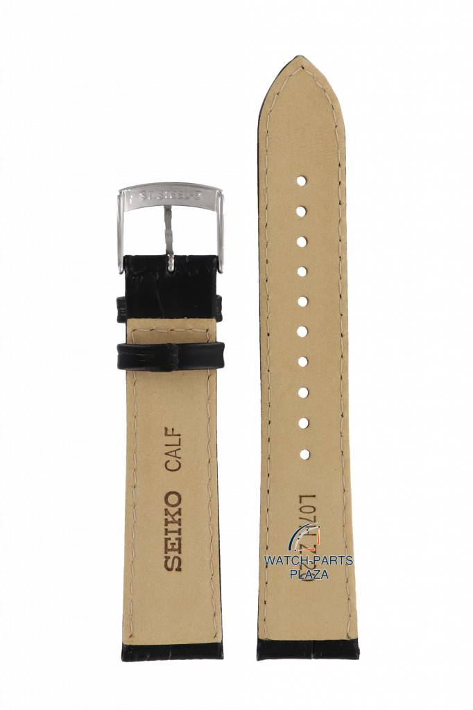 Watch Band for Seiko SRP769 / SRPA27 Black Leather Strap 4R35 - 00P0, 00Z0 Classic L07H - Watch Plaza