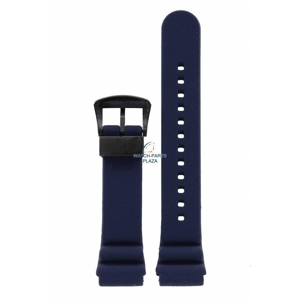 Watch Band for Seiko SRPD09K1 Prospex 4R35 - 01X0 22mm dark blue strap Save The Ocean - Watch Plaza