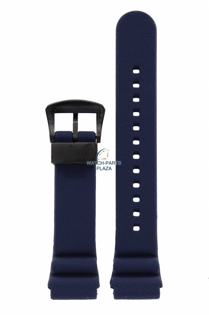 Watch Band for Seiko SRPD09K1 Prospex 4R35 - 01X0 22mm dark blue strap Save The Ocean - Watch Plaza