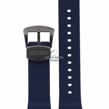 Watch Band for Seiko SRPD09K1 Prospex 4R35 - 01X0 22mm dark blue strap Save The Ocean - Watch Plaza