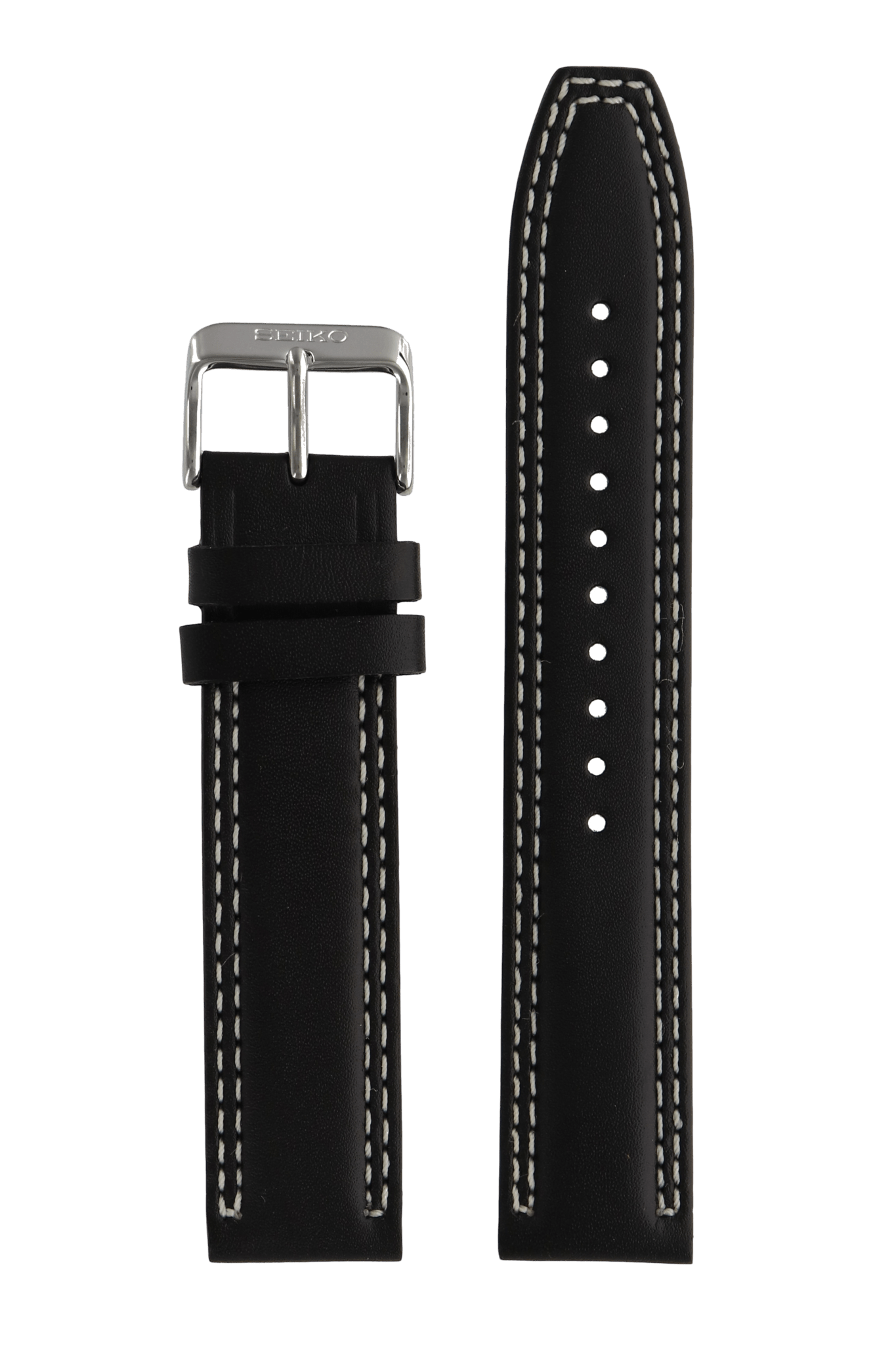 Watch Band for Seiko SSB033 Black Leather Strap 6T63 - 00D0 MecaQuartz L07M B 20mm - Watch Plaza