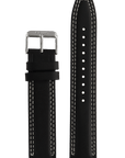 Watch Band for Seiko SSB033 Black Leather Strap 6T63 - 00D0 MecaQuartz L07M B 20mm - Watch Plaza