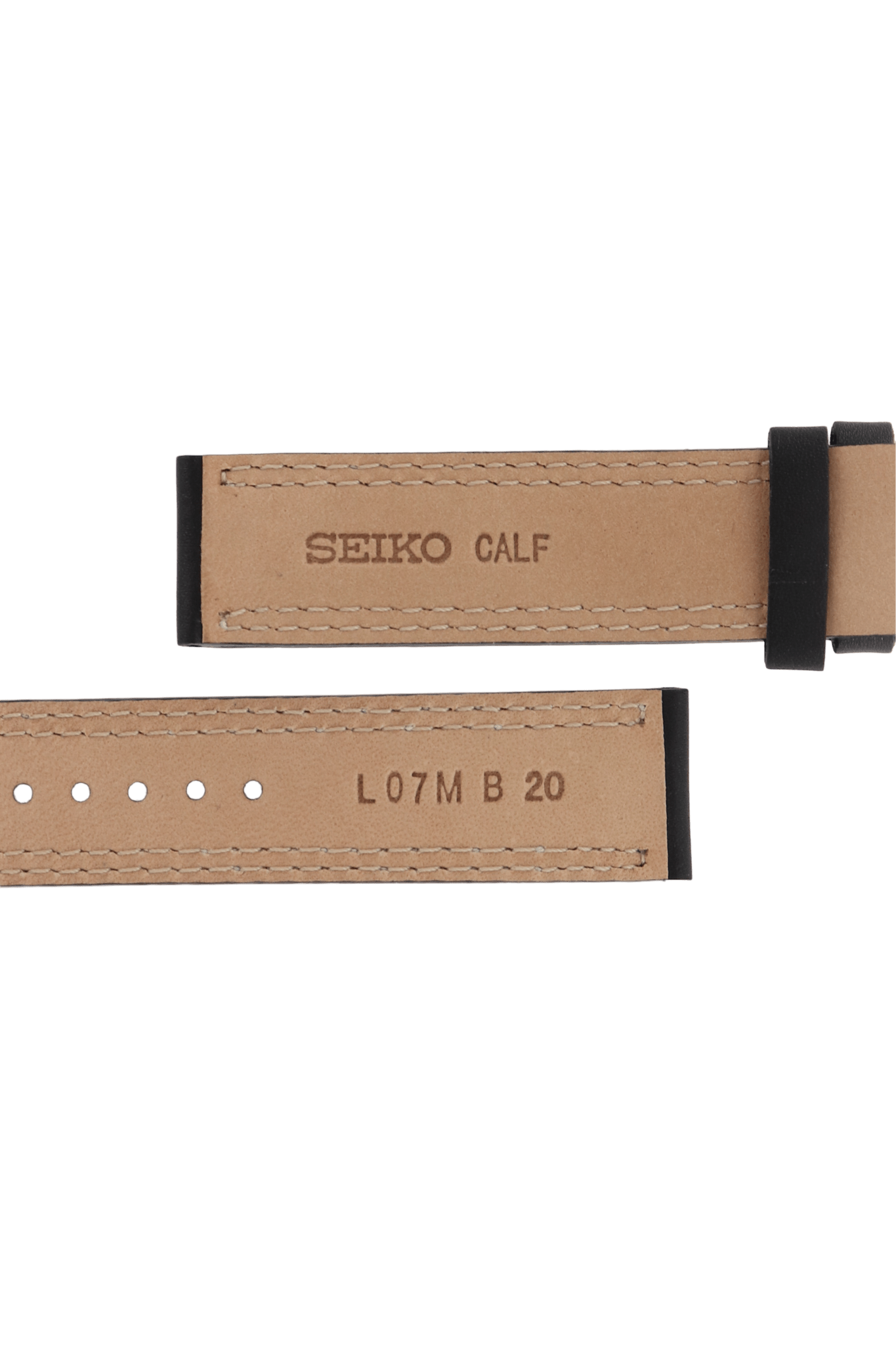 Watch Band for Seiko SSB033 Black Leather Strap 6T63 - 00D0 MecaQuartz L07M B 20mm - Watch Plaza