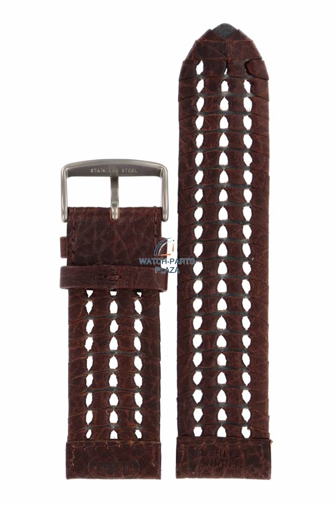 Watch Band Fossil JR8788 Brown Genuine Leather Strap 26mm - Watch Plaza