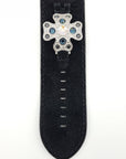 Watch Band Guess I12541L2 Black Genuine Leather Strap 35mm - Swarovski Crystals - Watch Plaza