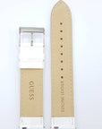 Watch Band Guess W0069L1 Swarovski White Genuine Leather Strap 20mm authentic - Watch Plaza