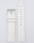 Watch Band Guess W0069L1 Swarovski White Genuine Leather Strap 20mm authentic - Watch Plaza