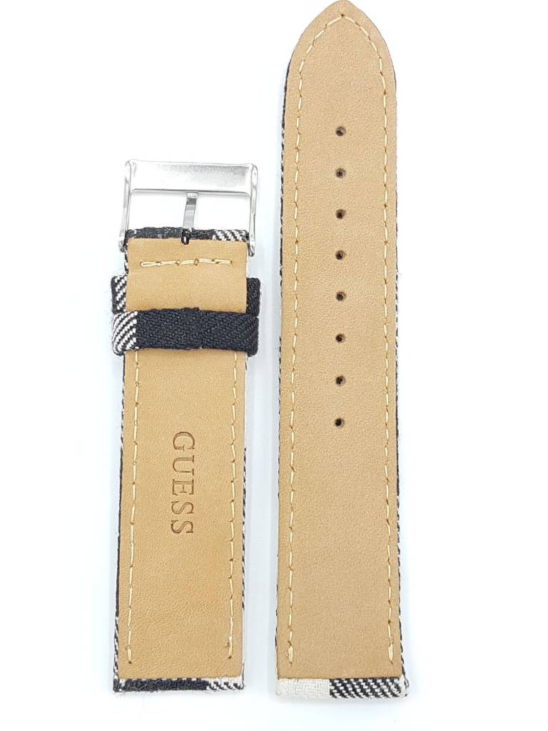 Watch Band Guess W10110L1 Ladies Royal Academy Genuine Leather Strap 20mm - Watch Plaza