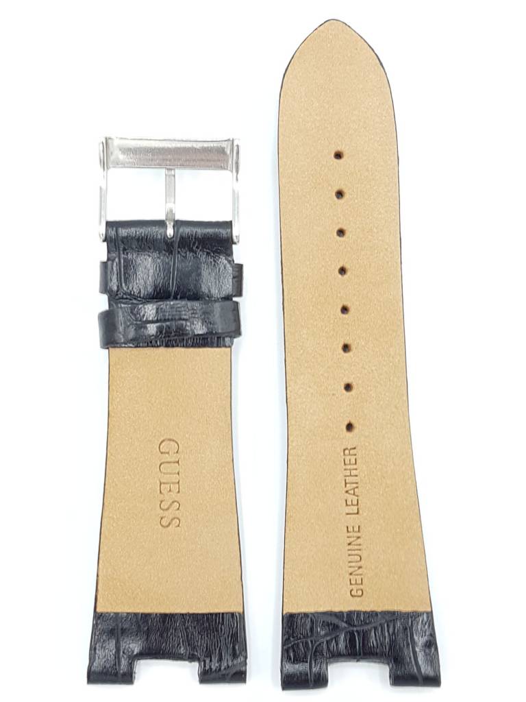 Watch Band Guess W14515L1 Ladies Trend Black Genuine Leather Strap 11mm Prism - Watch Plaza