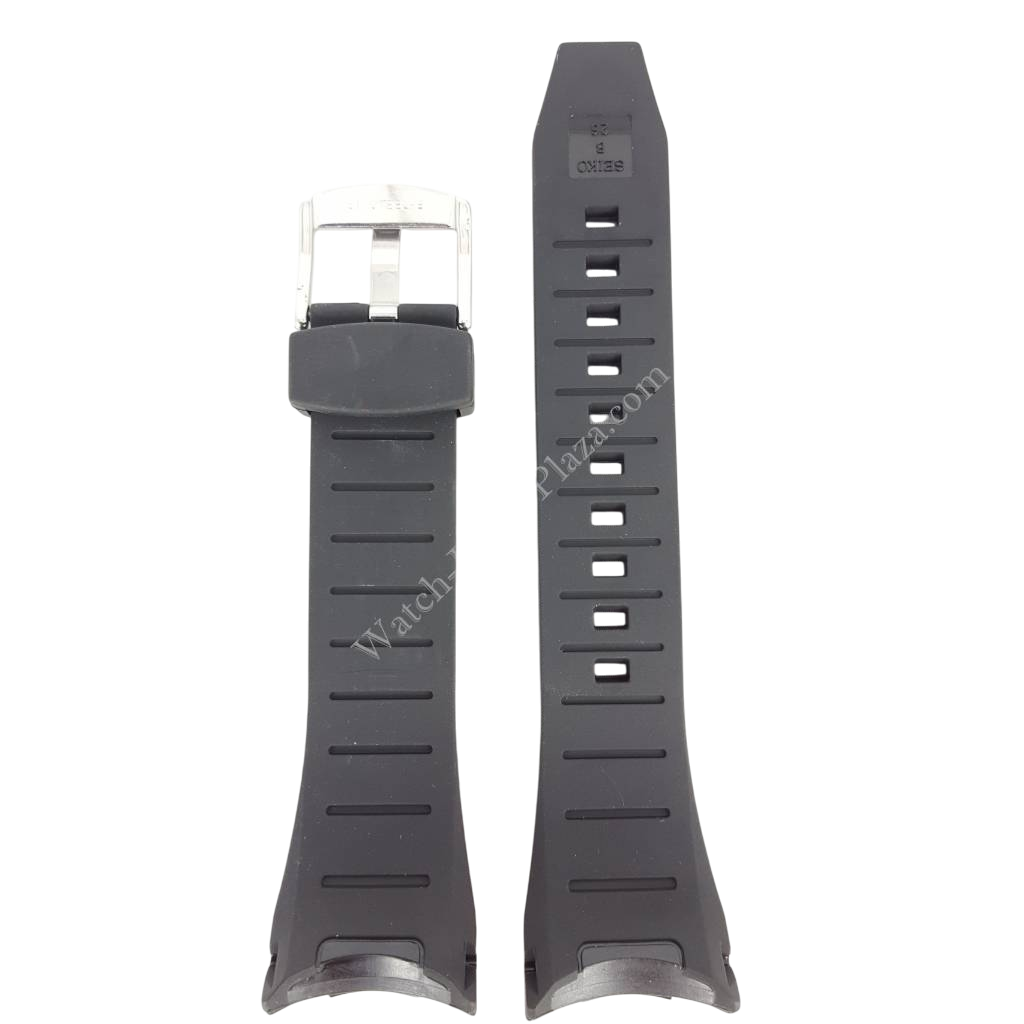Watch Band Seiko 7T62 - 0HT0 Black Rubber SNAC01P1 Strap SNAB99P1 26mm - Watch Plaza