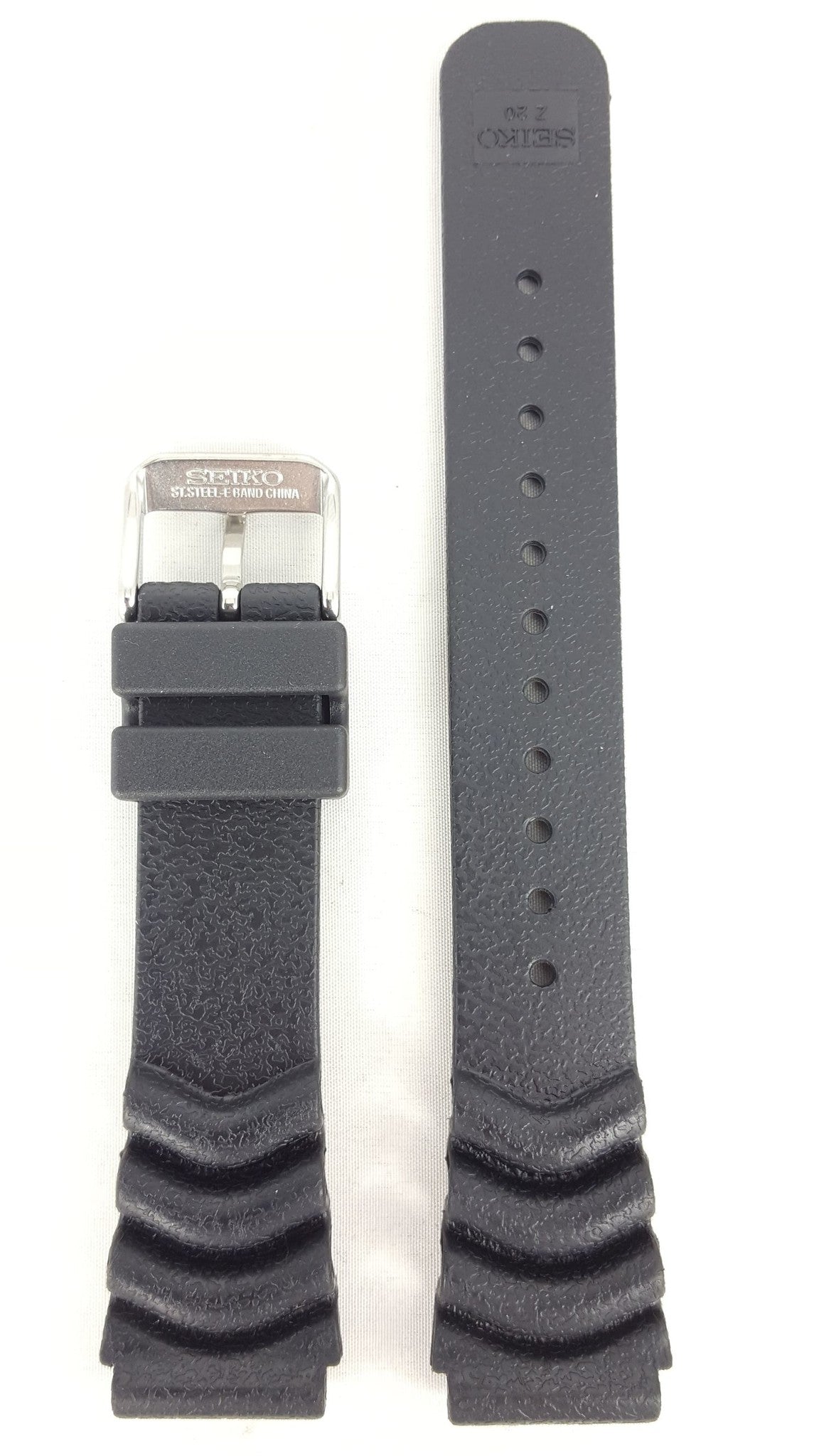 Watch Band Seiko Diver Black Monster Rubber Z 20 mm SKX779 Strap 7S26 - 0350 SKXA37 - Watch Plaza