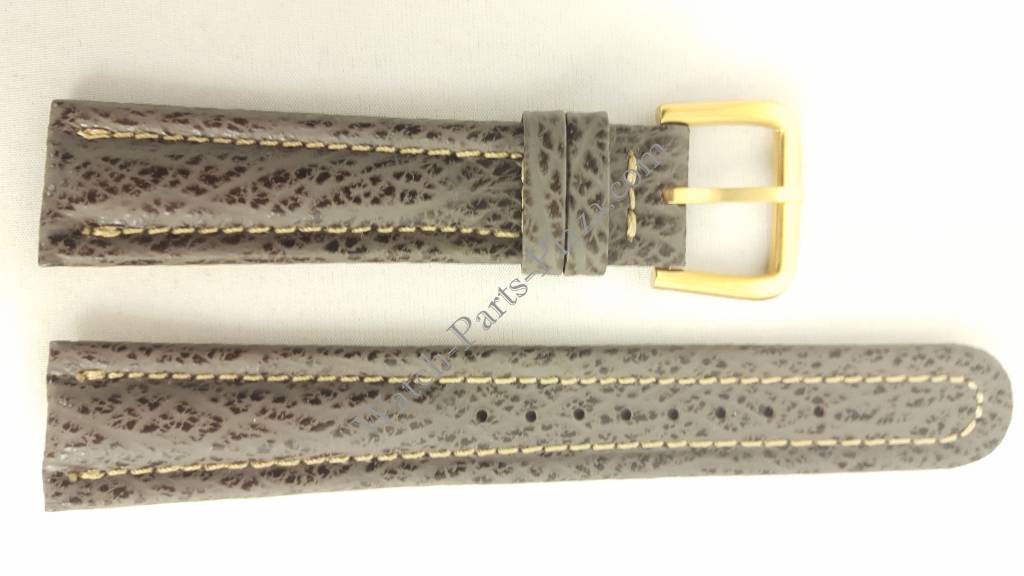 Watch Band Seiko Moon Sports 150 6F24 - 7010 / 6M25 - 6000 Grey Leather Strap 20mm 7N42 - Watch Plaza