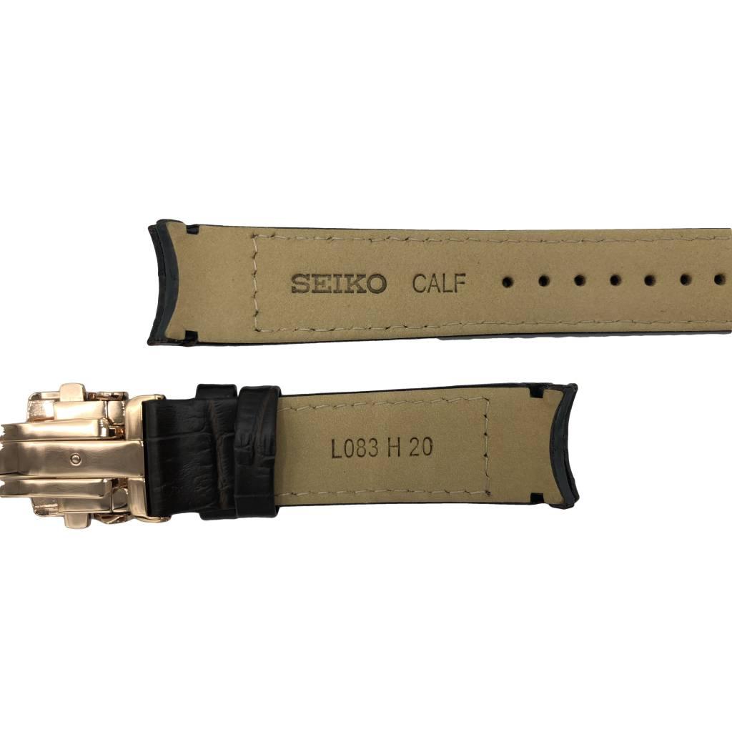 Seiko SRX008 watch band brown leather with gold buckle 5D88-0AD0